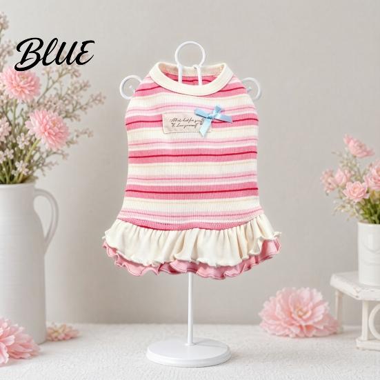 Sleeveless Dog Dress Colorful Striped Dress Stretchy Outfit