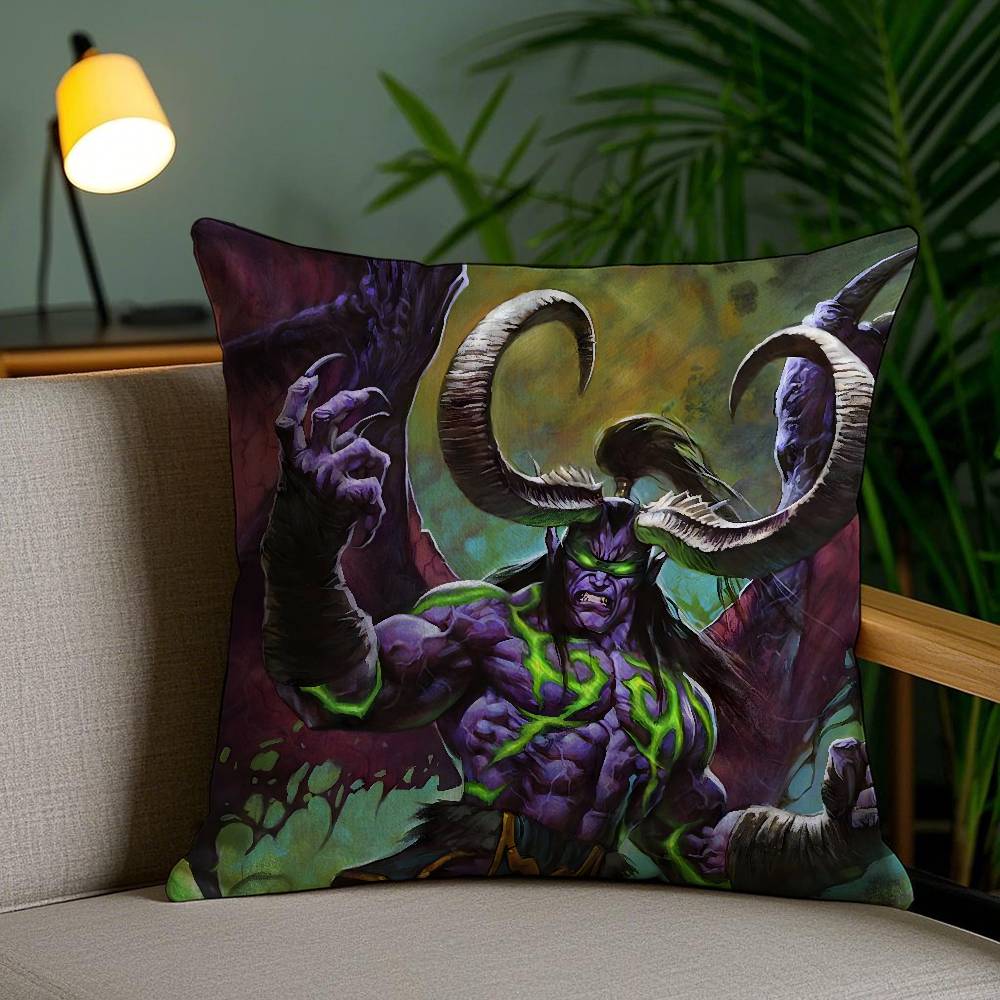 Warcrafts Of World W-Wow Pillow Case Home Dorm Chair Back Short Plush Double-Sided Printing Office Nap Time Cushion Cover