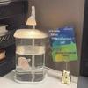 Creative Mini Betta Fish Glass Tank with Light for Desktop Decor, High-End Viewing, and Easy Maintenance.