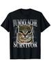 Lustiges Katzen-Meme T-Shirt für Unisex – 'Bauchschmerzen-Überlebender' Sarkasmus Humor