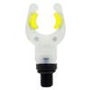 Fishing Rod Rest Head with Night-Visible Fork, V-Shaped Support and Screw-In Base, Pier Use, Shore Use, Night Fishing