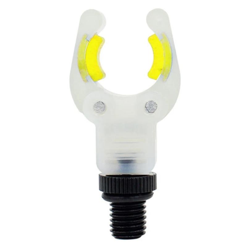 Fishing Rod Rest Head with Night-Visible Fork, V-Shaped Support and Screw-In Base, Pier Use, Shore Use, Night Fishing