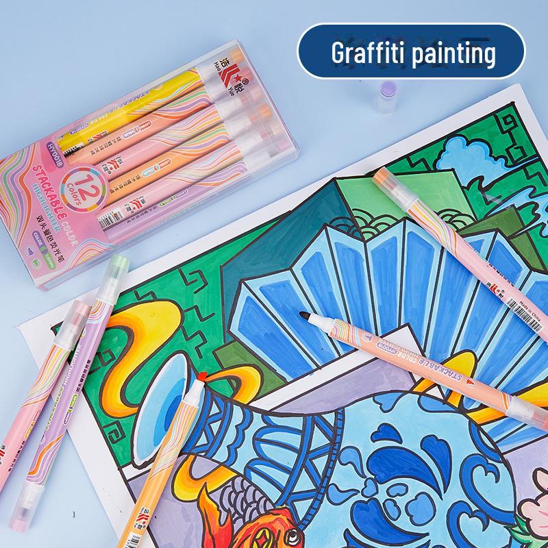 Dual-Tip Highlighter Pens for Students - Assorted Colors