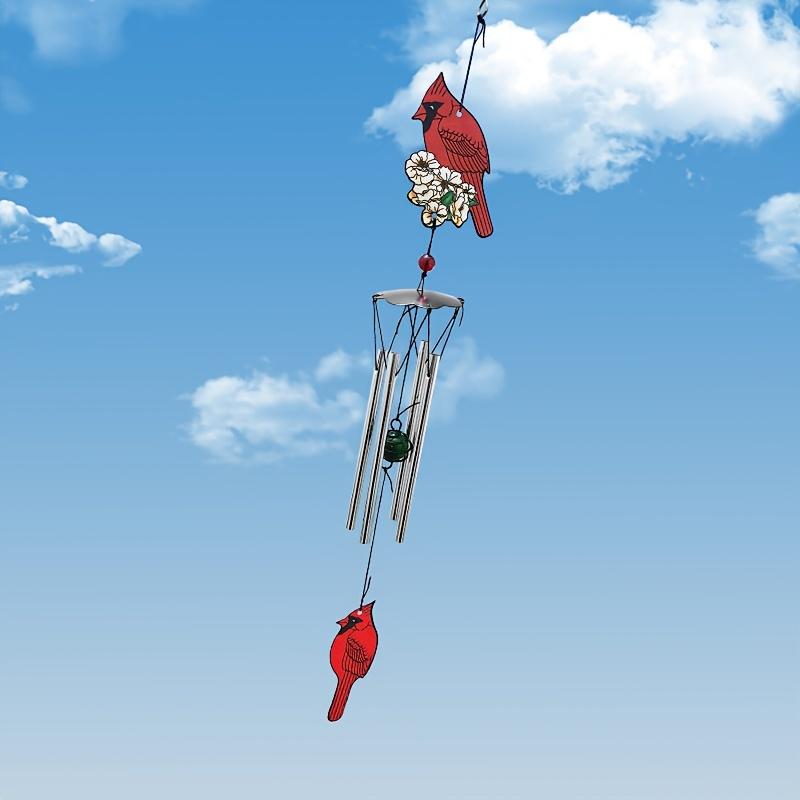 

Металлическая подвеска в виде птицы Red Bird - яркий красный креативный подвесной колокольчик в виде памятного подарка для украшения внутреннего или наружного сада, 24 дюйма