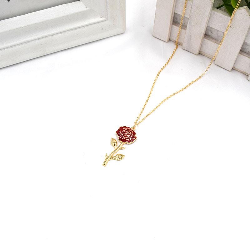 Rose Flower Drip Oil Stud Earrings - Fashionable Korean Women s Accessories
