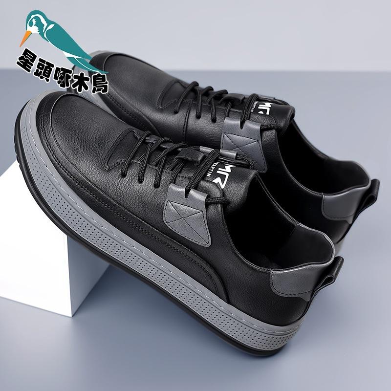 

Men s leather white shoes men s 2025 spring sports breathable student board shoes men s trendy shoes 38
