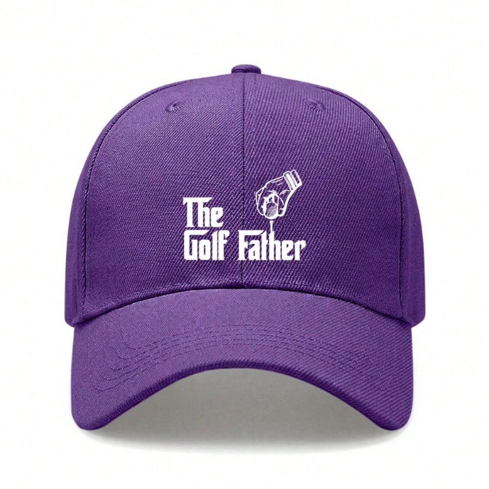 [Golf Dad Hat] The Golf Father Print Polyester Adjustable Breathable Casual Outdoor Sports Baseball Cap For Golf Lovers Men Women