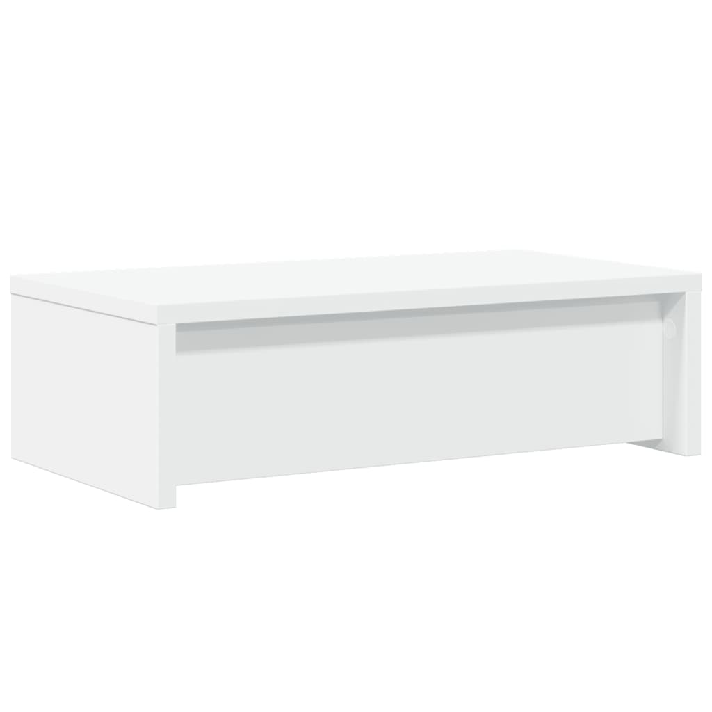 Dual Monitor Stand with Drawers White 50 X 27 X 15 Cm Particleboard