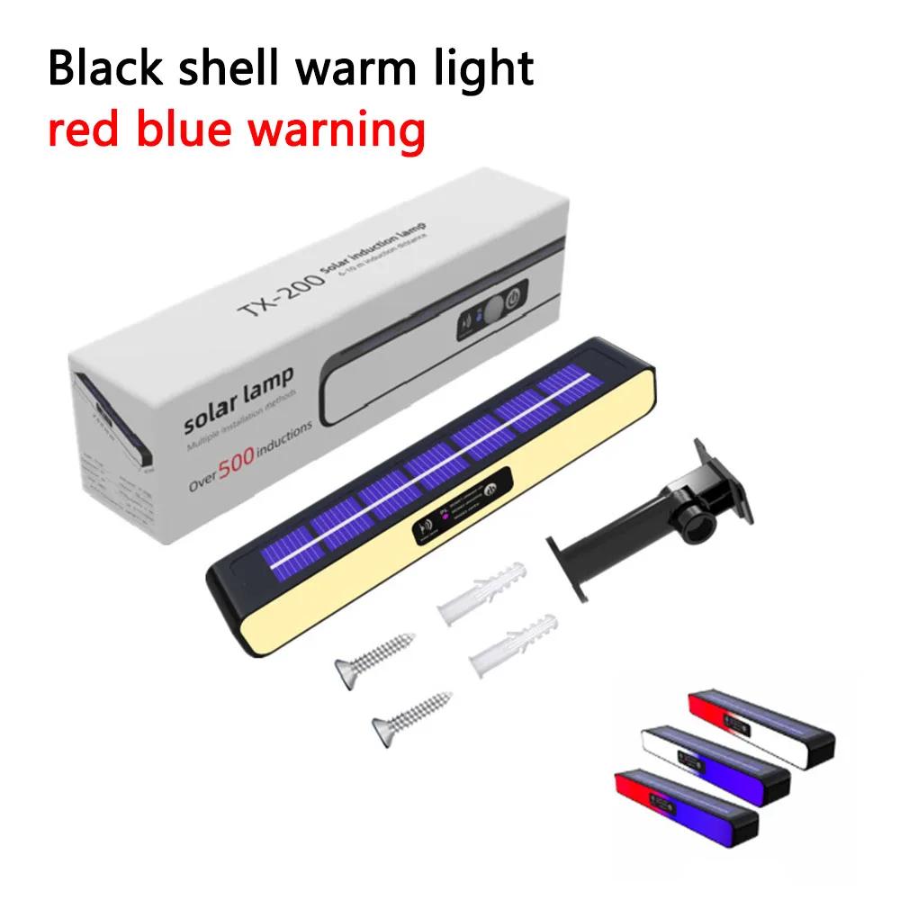 Super Bright Wall Light Outdoor LED Sensor Solar Light Red and Blue Warning Light Waterproof Courtyard Portable Safety Lighting