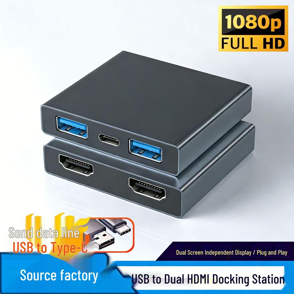5-in-1 USB-C to HDMI Docking Station: 4K HD USB Hub for Laptop/Phone/Switch