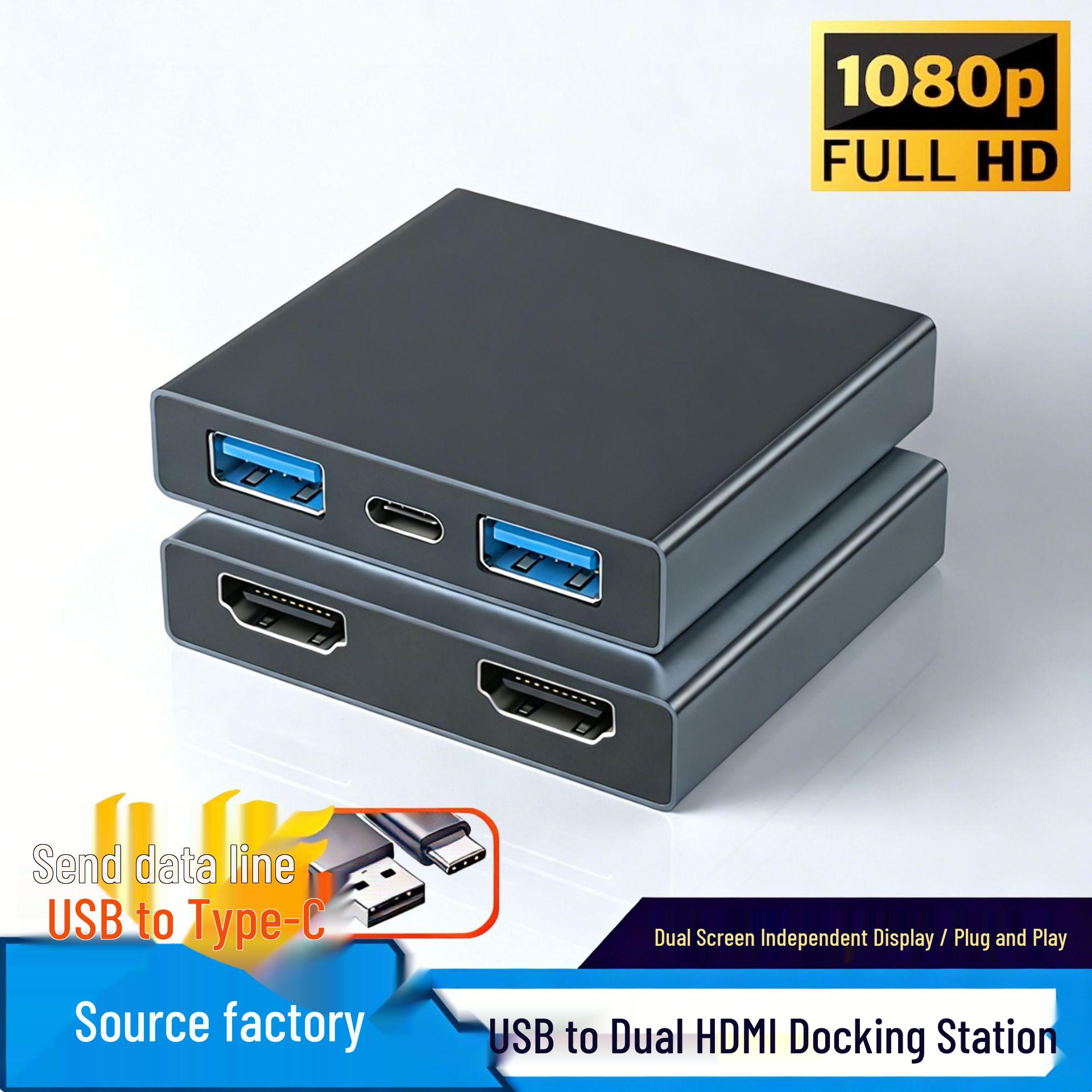 5-in-1 USB-C to HDMI Docking Station: 4K HD USB Hub for Laptop/Phone/Switch