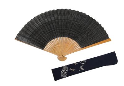 Kyoto Plegable Kasumi Hecho a Mano por Kyoto Viene con Abanico de Madera Kasumi Negro [Hasegawa] Abanico, Diseño, Artesanos, Estuche, Caja,