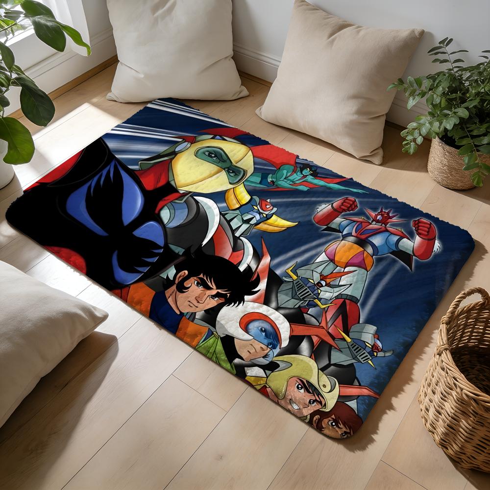 UUfo Robot Goldrake Floor Mat Soft Flannel Absorbent Mat Non-Slip Rug Home Bedroom Bathroom