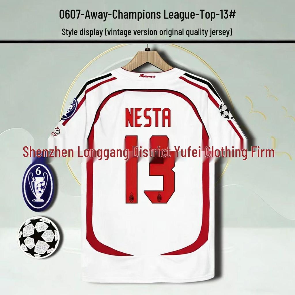 Classic Retro 0607AC Home & Away Commemorative Jersey: Kaká #22, Ronaldinho #80, Ronaldo #99