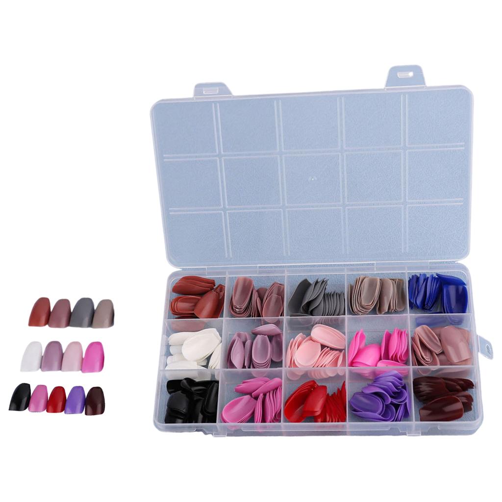 Fake Nails Acrylic Nail Tips Square/Almond/Stilettos/Coffin False Nails 360pcs Full Cover Artificial Nails with Case