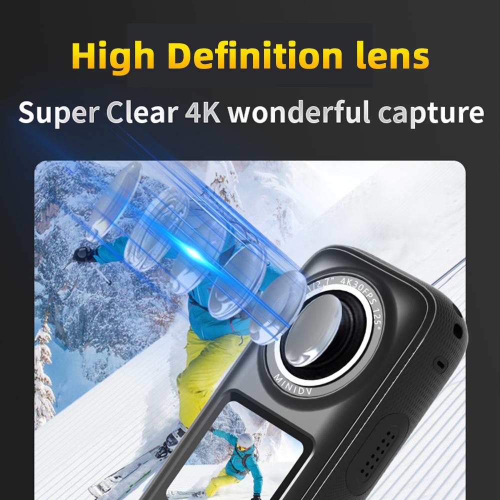 4K Actionkamera WiFi Sportkamera 150 graders vidvinkelobjektiv 1,4 tums pekskärm Anti-skak