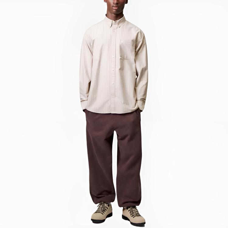 Carhartt WIP FW25 Cassel Stripe Shirt Comfortable Simple Loose Long Sleeve Shirt Men Shirts I035327-35E-XX