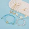 5Pcs Ocean Starfish Shell Charm Beaded Bracelet Set Boho Stackable Adjustable Wrist Jewelry for Women Summer Beach Holiday Daily Wear