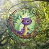 Classic Purple Lizard Pattern Metal Wind Chime Kinetic Hanging Ornament for Outdoor Christmas Thanksgiving Gift Lawn Garden Decor