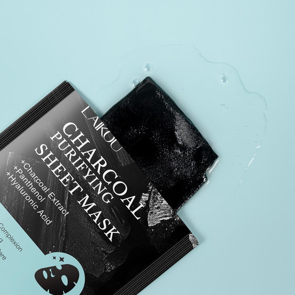 Bamboo Charcoal Mask with Hyaluronic Acid Deep Cleansing Long Lasting Moisturizing for Gentle Skin Care