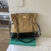 Lingge Chain Bag Vintage Bucket Bag Women's Stitching Shoulder Bag Commuter Crossbody Bag