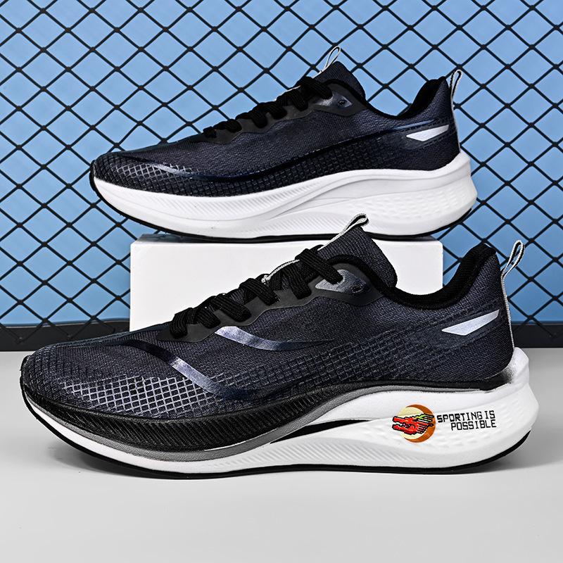 Shock-absorbing running shoes net racing breathable sports shoes single-layer 7 red rabbit students 6 older children's running shoes male price is e