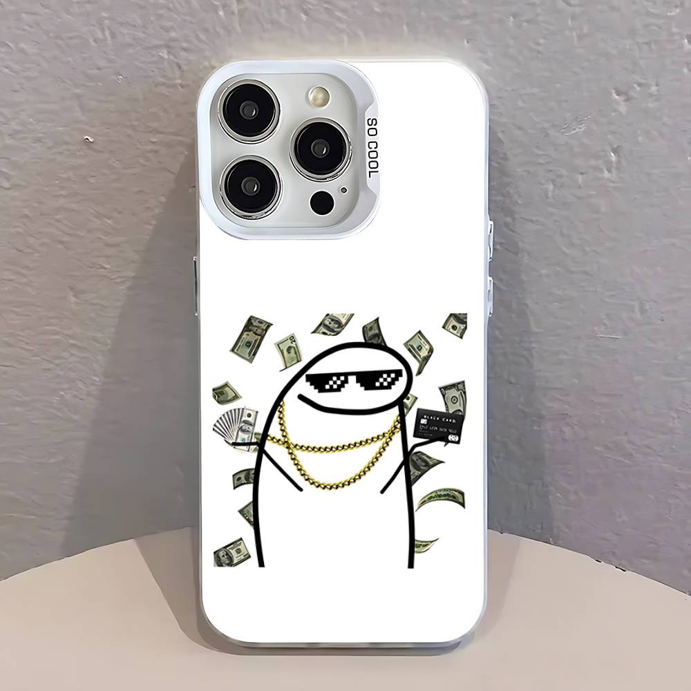 F-Flork Stick Figure Memes Phone Case For iPhone 17,16,15,14,13,12,11,Pro,Max,Plus,SE,Air,Mini Anti Fall White Bumper