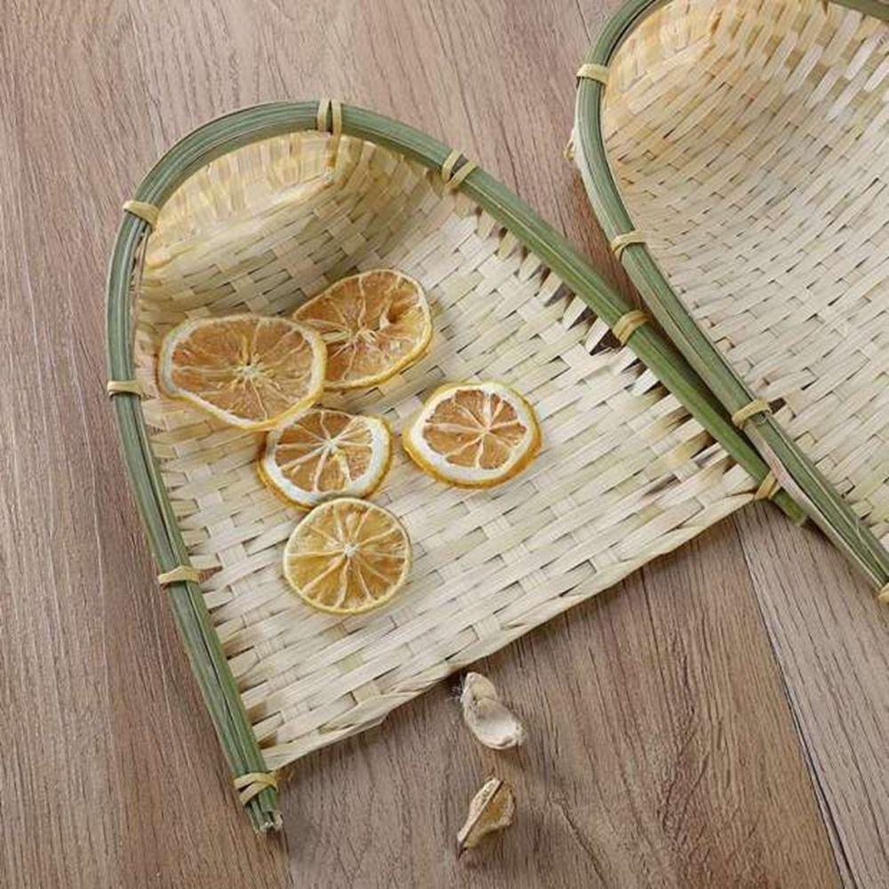 Handwoven Handmade Knitted Tasteless Kitchen Supplies Bamboo Basket Vegetable Storage Tray Dustpans