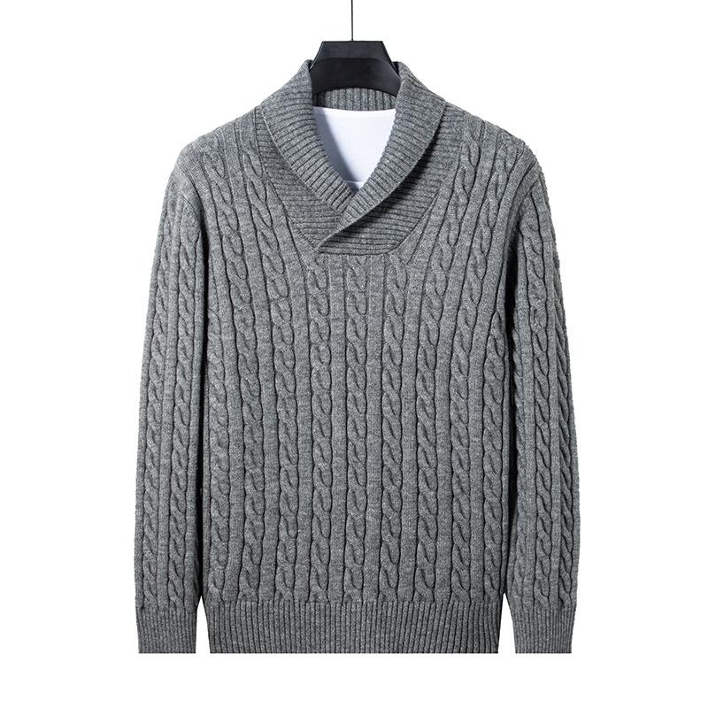 Autumn New Young Men's Long-sleeved Pullover Sweater Korean Style High-elastic Sweater Men's Fitted V-neck Bottoming Shirt