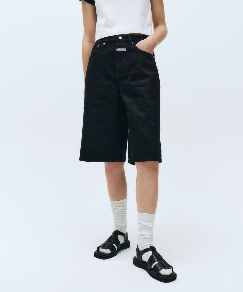 Malittepeulangsowajeobeo W Long Bermuda Denim Pants Black