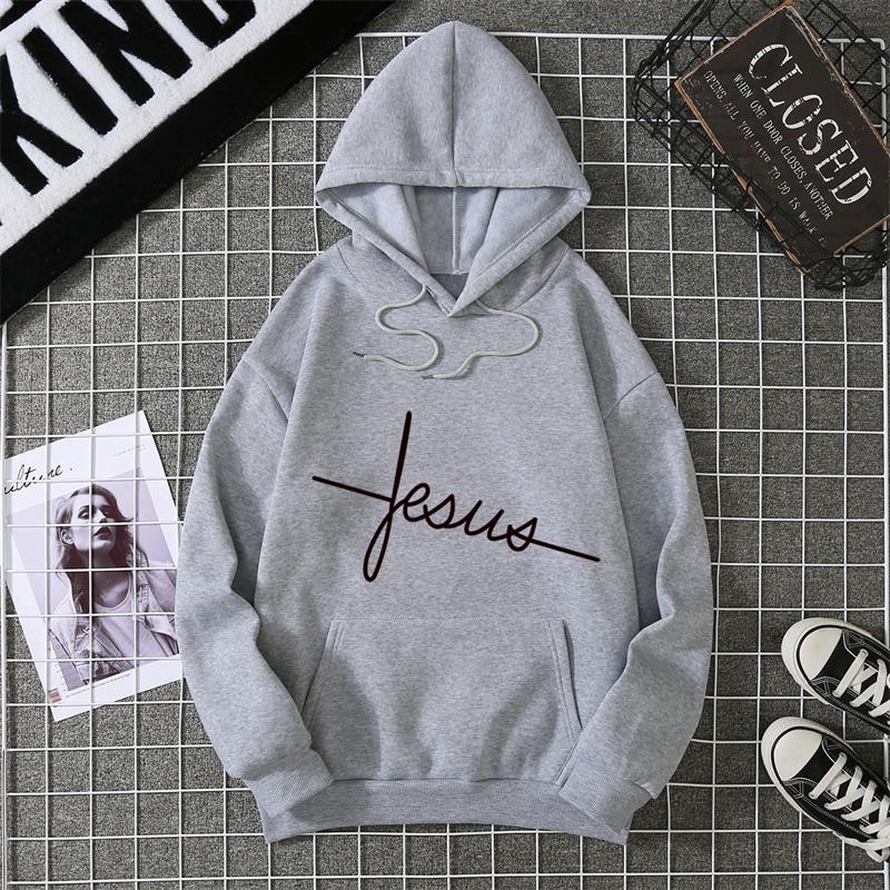 Faith Print Hoodie for Woman High Quality Hooded Long Sleeve Pullover All Season Ladies Home Outdoor Sporty Sweatshirts