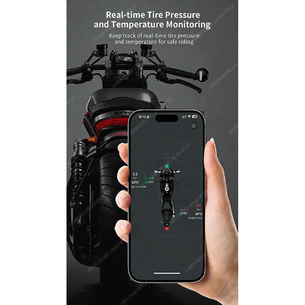 Auto TPMS BT 5.4 Reifendrucküberwachungssystem Handyverbindung für LOS Android Motorrad LKW Auto Reifendrucksensor