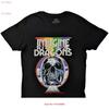 Imagine Dragons T-Shirt Regenbogen Totenkopf Band Schwarz Neu Vintage Vielseitige Designer Kleidung Stilvolle Streetwear