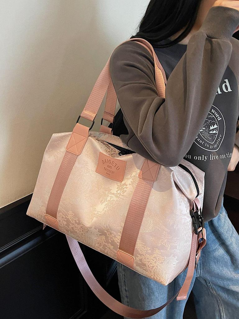 Torba podróżna na ramię w stylu chińskim z haftem o dużej pojemności