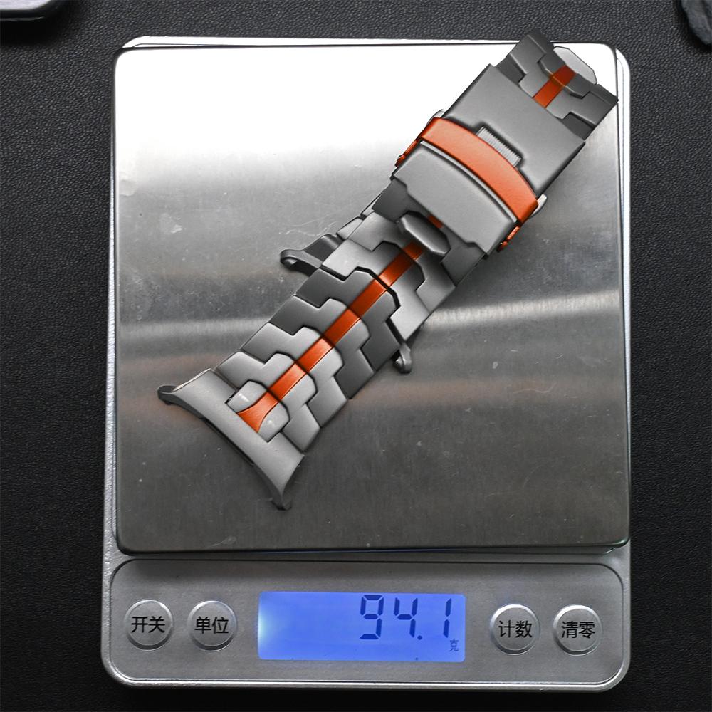 Titanium Orange Metal Band For Samsung Galaxy Watch Ultra 47mm 2025 Stainless Steel Metal Bracelet For GALAXY ultra 7 47MM Strap