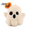 Desktop Decoration Halloween Ghost/Pumpkin Black Cat Plush Figurine, Soft Stuffed Doll Ghost Keychain with Hanging Chain, Creative Photography