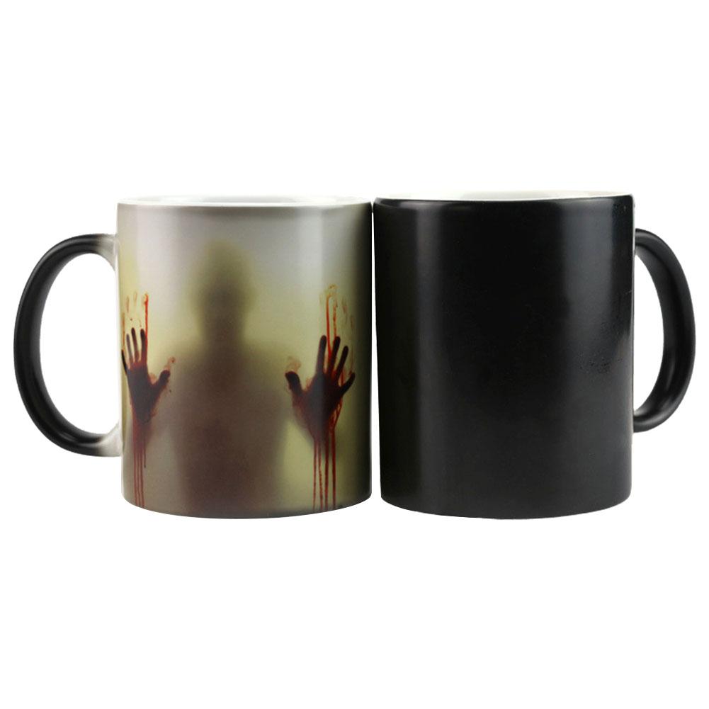 

11 унций керамическая кружка для кофе, меняющая цвет, кружка-трансформер The Walking Dead, термочувствительная чашка для чая, подарки для мужчин и женщин 11oz разноцветный