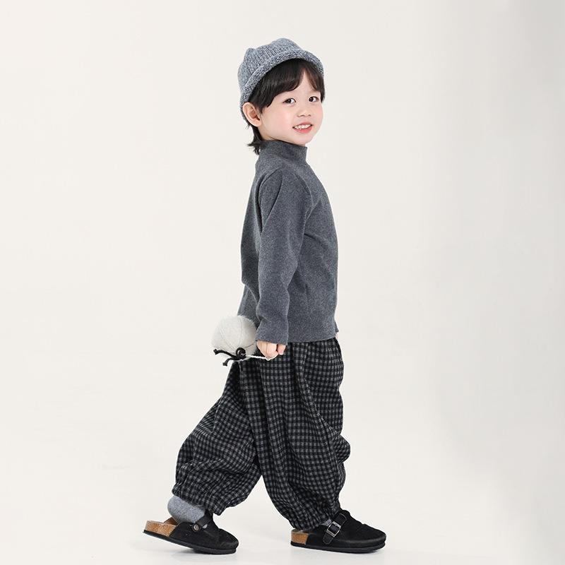 Kids Boys Solid Half Turtleneck Long Sleeve Warm Winter Inner Base Shirt