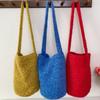 Vintage Plush Bucket Bag Cute Shoulder Bag Portable Wool Tote Bag Travel