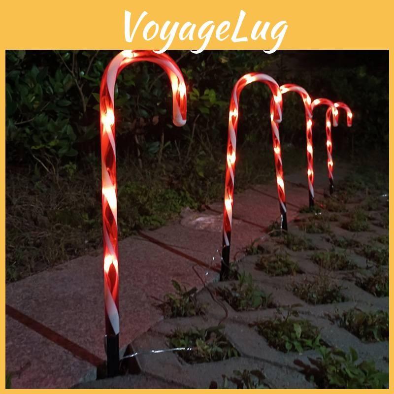 Christmas Candy Solar Cane Light String For Courtyard Garden Lawn Decoration