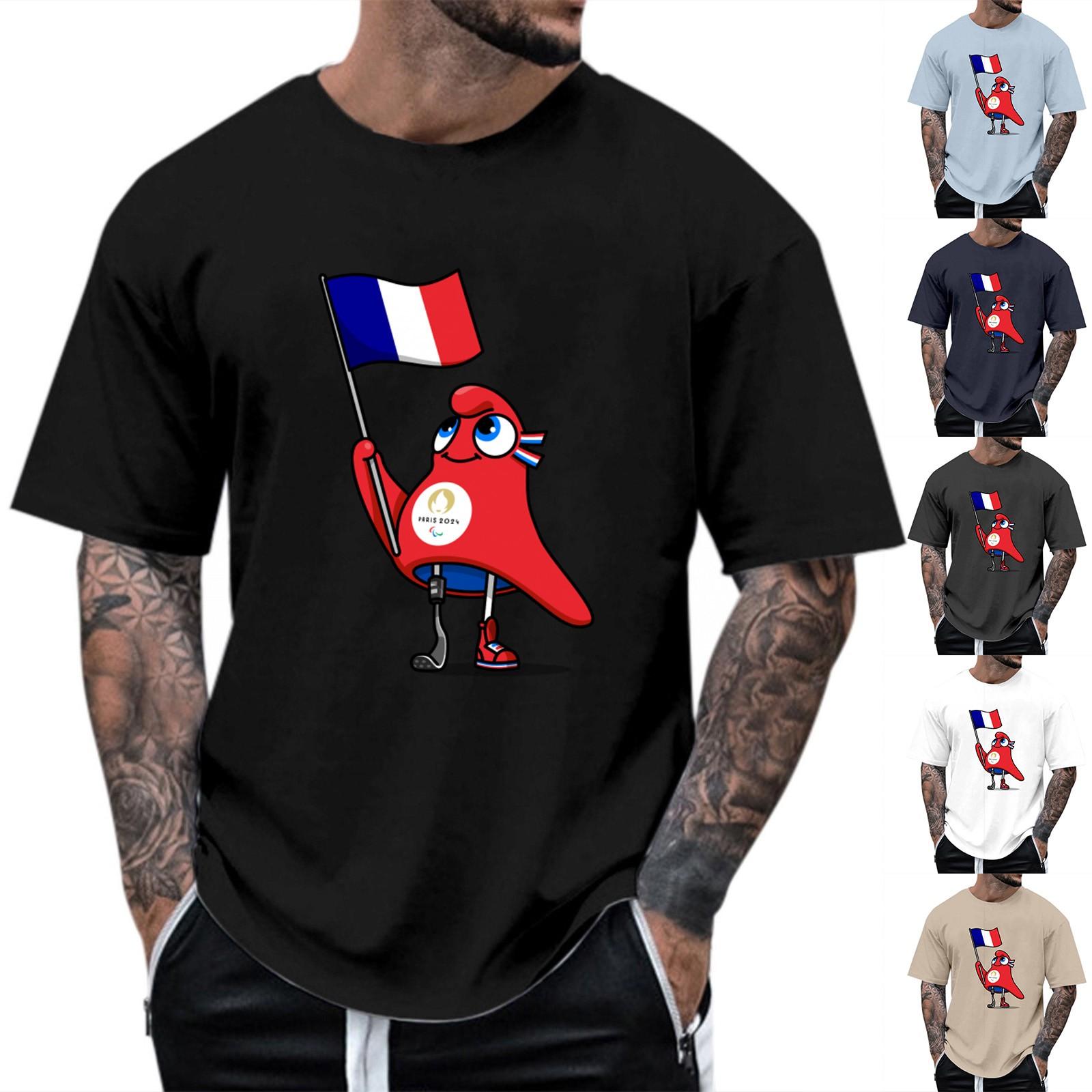 

Мужская футболка с коротким рукавом с принтом Мужская свободная повседневная футболка с коротким рукавом