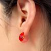 FANTASTIC PLANET Red Gradation Moon Earrings