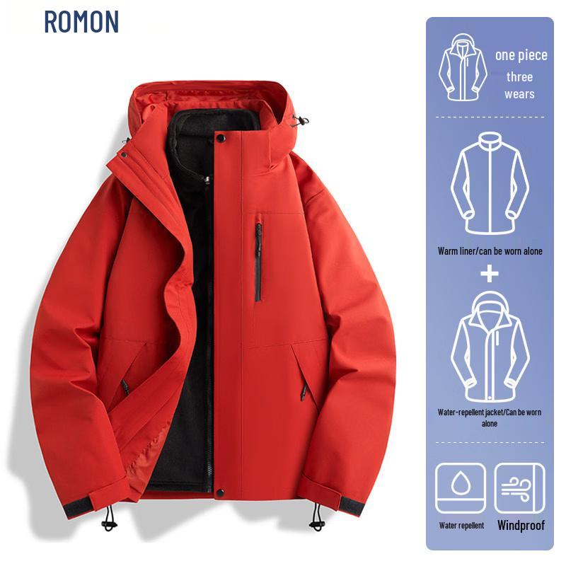 Romon Men s 3-in-1 Windproof Waterproof Jacket S
