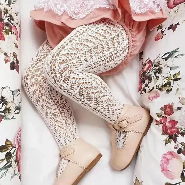 Sommer Mädchen Strümpfe Hohl Schleife Strumpfhose für Kinder Netzstrumpfhose Kleidung Kleinkind Strumpfhose Spanien Stil Dünn Ballett Baby Unterteil Strumpfhose