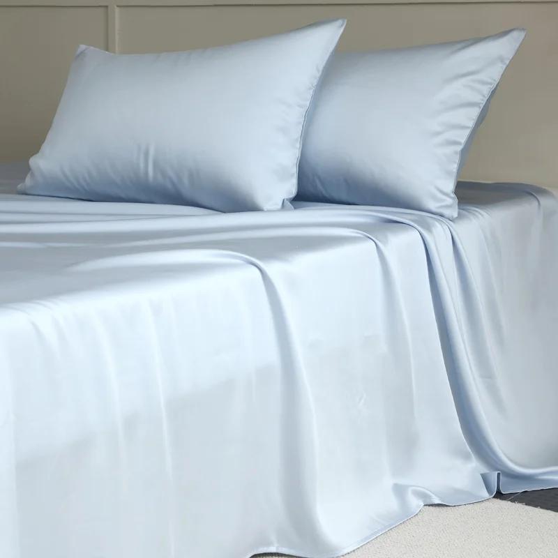 1PC Mulberry Silk Flat Sheet Luxury Smooth Bed Sheets Top Sheet Single Double King Queen Size Couple Bed Linen Soft Bedspreads