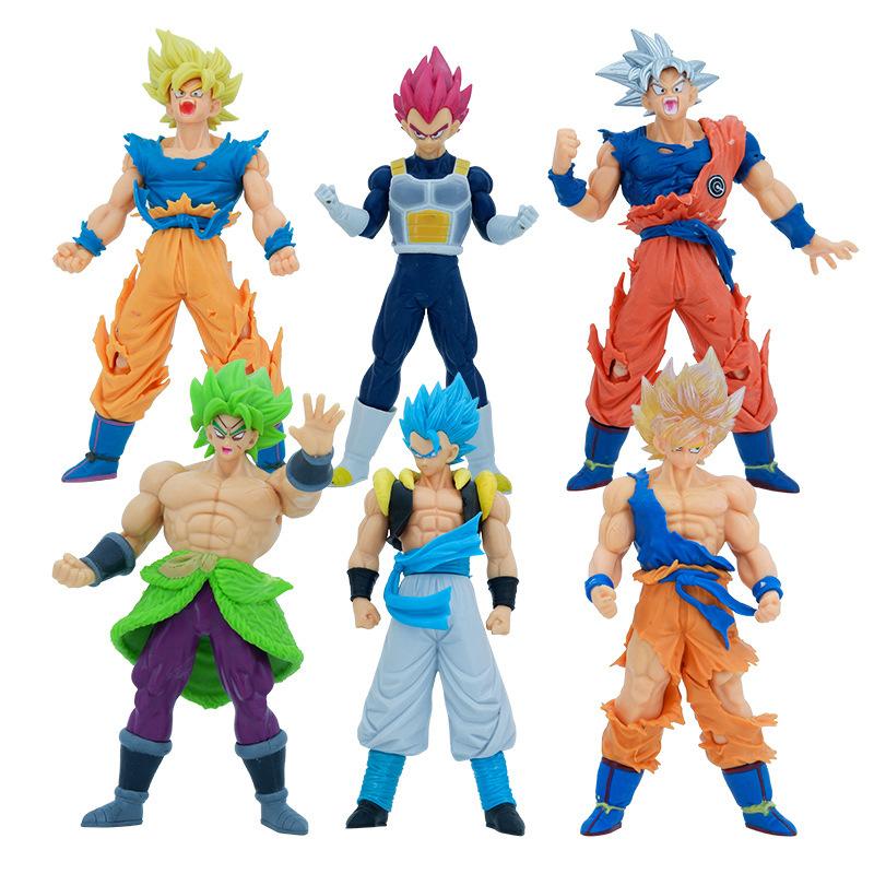 Anime Dragon Ball Z Super Saiyan Son Goku Broly Gogeta Vegeta PVC Action Figures Statue Collectible Model Kids Toys Doll Gifts
