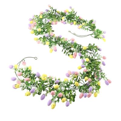 Pet And Child Friendly Resin Artificial Easter Eggs And Eucalyptuses Greeneries Rattan For Secure Decors Applications