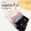Women's half-finger gloves winter cold protection warm velvet cute cartoon rabbit finger knitted wool gloves