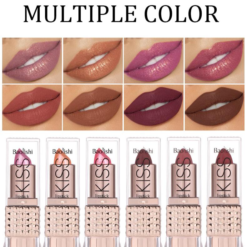 Matte Pearlescent Nude Candy Lipstick Long-lasting Waterproof Non-stick Cup Mirror Lip Glaze for Everyday Makeup