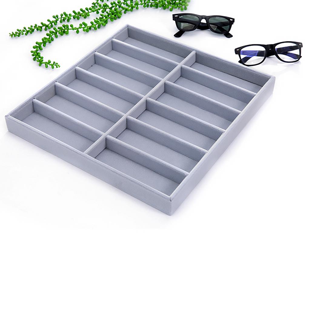 Universal Jewellery Display Holder Eyeglasses Organizer Tray Sunglasses Velvet Liner Case for Household Wardrobe Shop